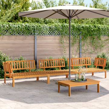 4 Piece Garden Pallet Sofa Set - Solid Acacia Wood | Hipomarket