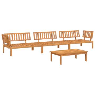 4 Piece Garden Pallet Sofa Set - Solid Acacia Wood | Hipomarket