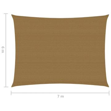 Sunshade Sail 6x7 m Taupe - 90% UV Protection