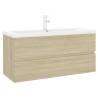 Sink Cabinet with Built-in Basin - Sonoma Oak | Hipomarket