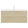 Sink Cabinet with Built-in Basin - Sonoma Oak | Hipomarket