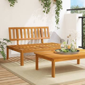 Garden Pallet Middle Sofa - Solid Acacia Wood | Hipo Market