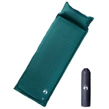 Self-Inflating Camping Mattress with Pillow - 1-Person Green