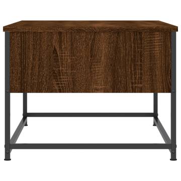 Elegant Brown Oak Coffee Table - 100x51 cm Engineered Wood