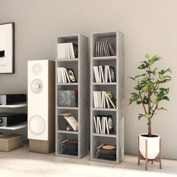 CD Cabinets 2 Pcs Concrete Grey - Stylish Storage Solution