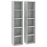 CD Cabinets 2 Pcs Concrete Grey - Stylish Storage Solution