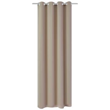 Elegant Cream Blackout Curtain with Metal Eyelets | 270x245 cm