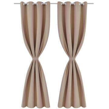 Elegant Cream Blackout Curtain with Metal Eyelets | 270x245 cm