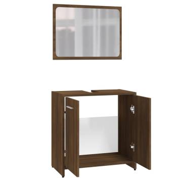 Stylish Brown Oak Bathroom Furniture Set | HipoMarket