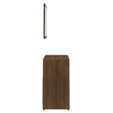 Stylish Brown Oak Bathroom Furniture Set | HipoMarket