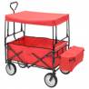 Folding Hand Trolley with Canopy Steel Red - Versatile & Sturdy