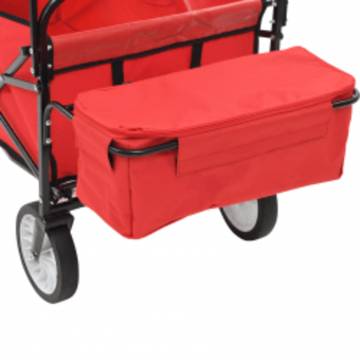 Folding Hand Trolley with Canopy Steel Red - Versatile & Sturdy