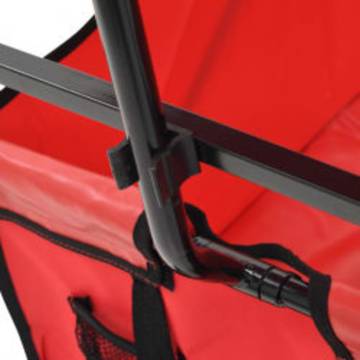 Folding Hand Trolley with Canopy Steel Red - Versatile & Sturdy