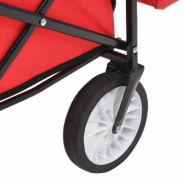 Folding Hand Trolley with Canopy Steel Red - Versatile & Sturdy