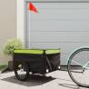 Bike Trailer Black and Green 45 kg Iron Colour green Size 124 x 62.5 x 52 cm 