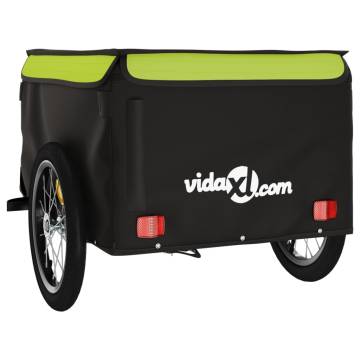 Bike Trailer Black and Green - 45 kg Iron | Hipo Market