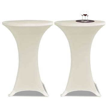 Cream Stretch Standing Table Cover Ø80 cm - 4 pcs | HipoMarket