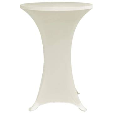 Cream Stretch Standing Table Cover Ø80 cm - 4 pcs | HipoMarket