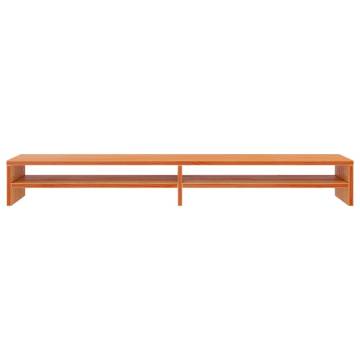 Monitor Stand Wax Brown - Solid Pine Wood, 100x24x13 cm