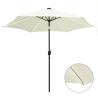 Parasol with LED Lights and Aluminium Pole 300 cm Sand White Colour white Quantity in Package 1 