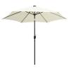 Parasol with LED Lights & Aluminium Pole - 300 cm Sand White