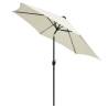 Parasol with LED Lights & Aluminium Pole - 300 cm Sand White