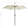 Parasol with LED Lights & Aluminium Pole - 300 cm Sand White