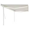 Manual Retractable Awning with LED 5x3 m Cream Colour cream Size 5 x 3 m Quantity in Package 1 