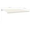 Manual Retractable Awning with LED - 5x3 m Cream | HipoMarket