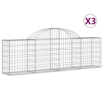 Arched Gabion Baskets 3 pcs - Decorative Iron Barriers