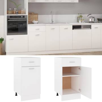 Drawer Bottom Cabinet White 40x46x81.5 cm - Hipomarket