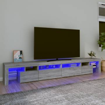 LED TV Cabinet Grey Sonoma 260x36.5 cm - Stylish Storage