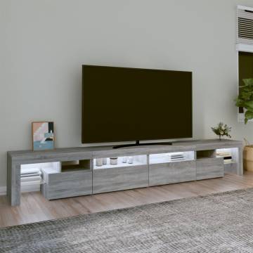 LED TV Cabinet Grey Sonoma 260x36.5 cm - Stylish Storage