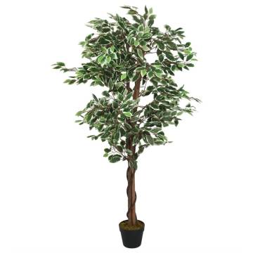 Artificial Ficus Tree - 630 Leaves, 120 cm Green | HipoMarket