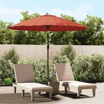 Outdoor Parasol with Aluminium Pole 270 cm - Terracotta Shade