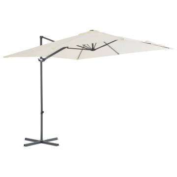 Cantilever Umbrella with Steel Pole 250x250 cm - Sand