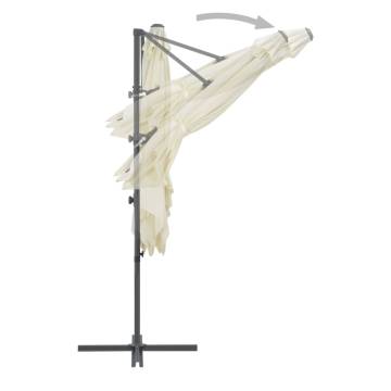 Cantilever Umbrella with Steel Pole 250x250 cm - Sand