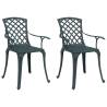 Green Cast Aluminium Garden Chairs - Set of 2 | HipoMarket