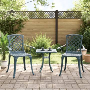 Green Cast Aluminium Garden Chairs - Set of 2 | HipoMarket