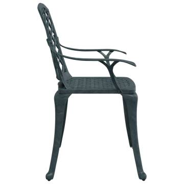 Green Cast Aluminium Garden Chairs - Set of 2 | HipoMarket