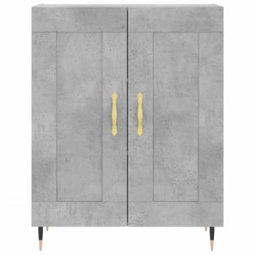 Stylish Highboard in Concrete Grey - 69.5x34x180 cm