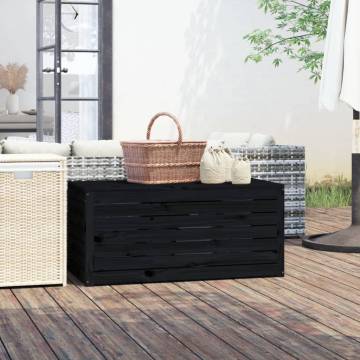 Garden Box Black 101x50.5cm | Solid Pine Storage Solution