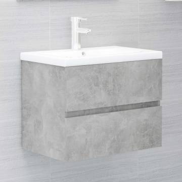 Sink Cabinet with Basin - Concrete Grey Engineered Wood