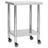 Kitchen Work Table with Wheels 60x45x85 cm Stainless Steel Size 60 x 45 x 85 cm Quantity in Package 1 