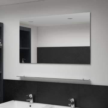 Stylish Wall Mirror with Shelf - 100x60 cm Tempered Glass