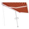 Manual Retractable Awning with LED - 500x350 cm Orange/Brown