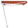 Manual Retractable Awning with LED - 500x350 cm Orange/Brown