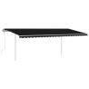 6x3.5m Manual Retractable Awning with LED - Anthracite