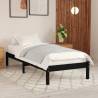 Bed Frame Black Solid Wood 90x190 cm Single Colour black Size 90 x 190 cm 