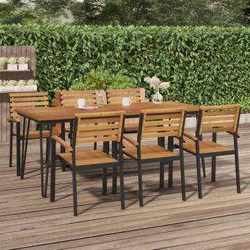 Garden Table with Hairpin Legs - Solid Acacia Wood 200x90cm